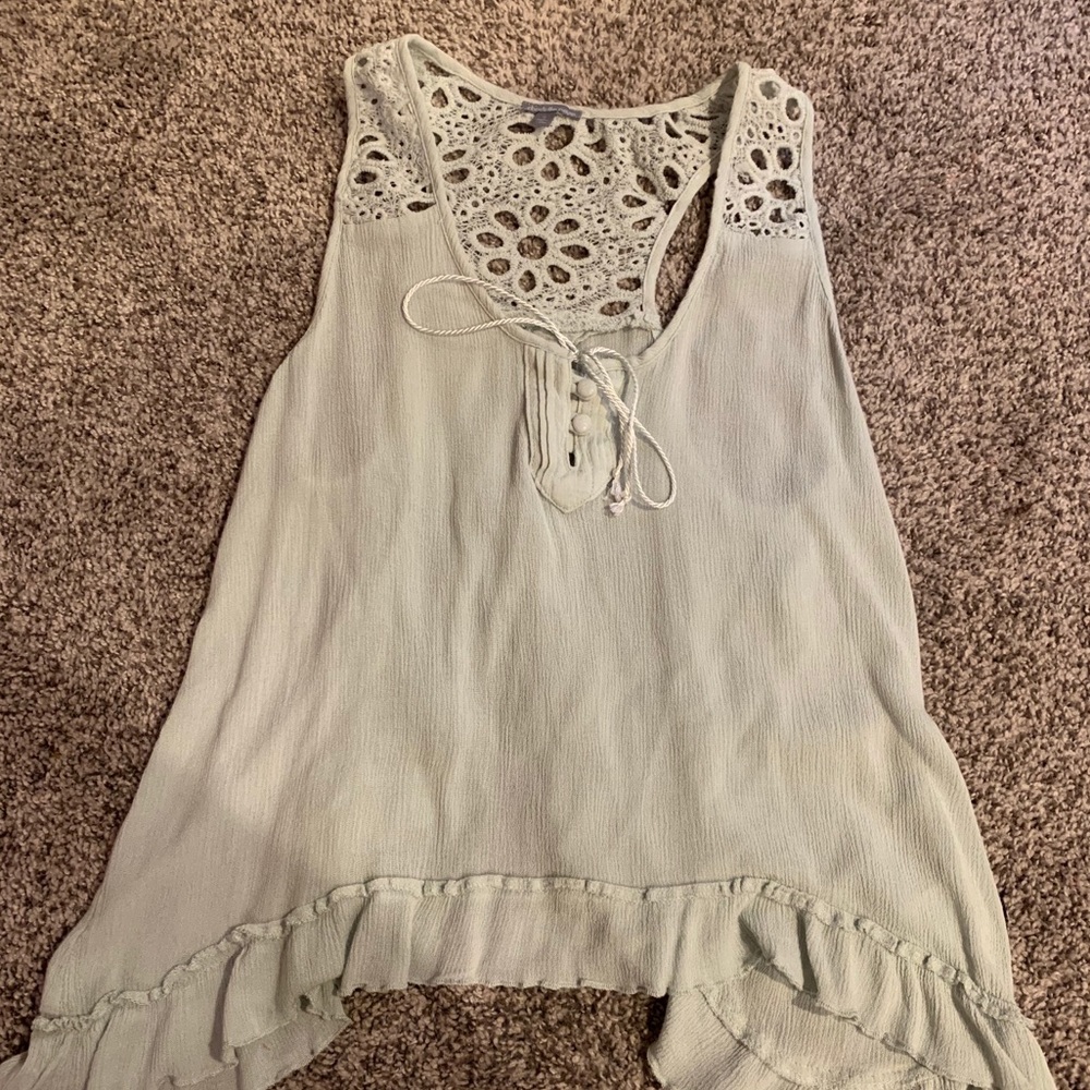 Mint tank top with open back